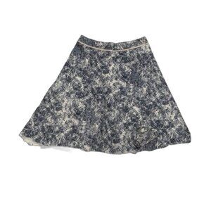DECA Paris cream-blue pattern skirt